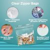 Pack of 100 Polypropylene Zipper Bags 6 x 6 Thickness 2 Mil Clear Seal Top Bags 6x6 High Clarity Zip Food Storage Bags for Industrial Food Service; Wh
