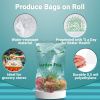 Roll of 1000 Clear Produce Bags 5 A Day for Better Health 12 x 17 Food Storage Bags On A Roll 12x17 Thickness 0.5 Mil High Density Poly Bags for Food