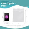 Pack of 100 Polypropylene Zipper Bags 6 x 6 Thickness 2 Mil Clear Seal Top Bags 6x6 High Clarity Zip Food Storage Bags for Industrial Food Service; Wh